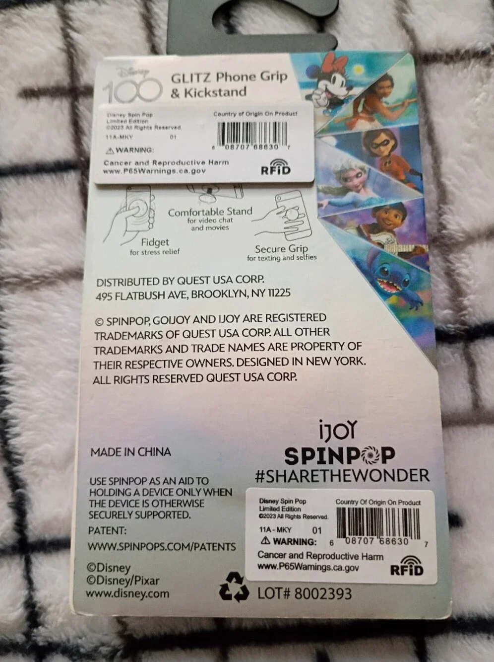 Disney Holographic Silver Mickey Glitz Phone Grip & Kickstand BRAND NEW